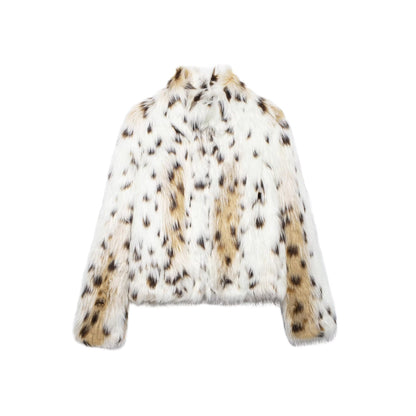 Lily | Leopard Fur Coat White / Xs Jackets